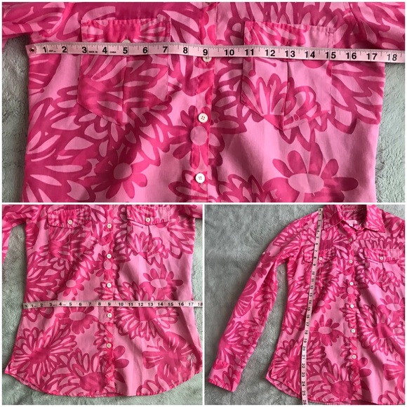 Lilly Pulitzer Eliot Resort Pink Floral Button Top - Picture 8 of 8